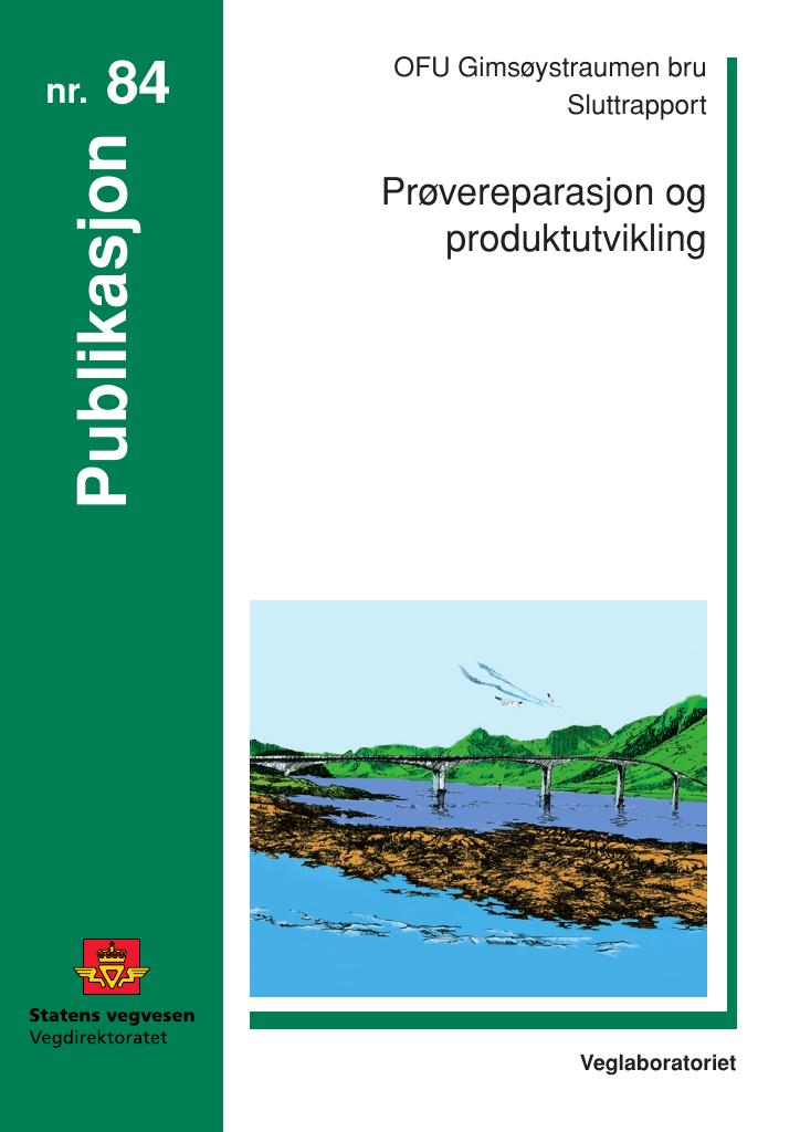 Forsiden av dokumentet OFU Gimsøystraumen bru : prøvereparasjon og produktutvikling