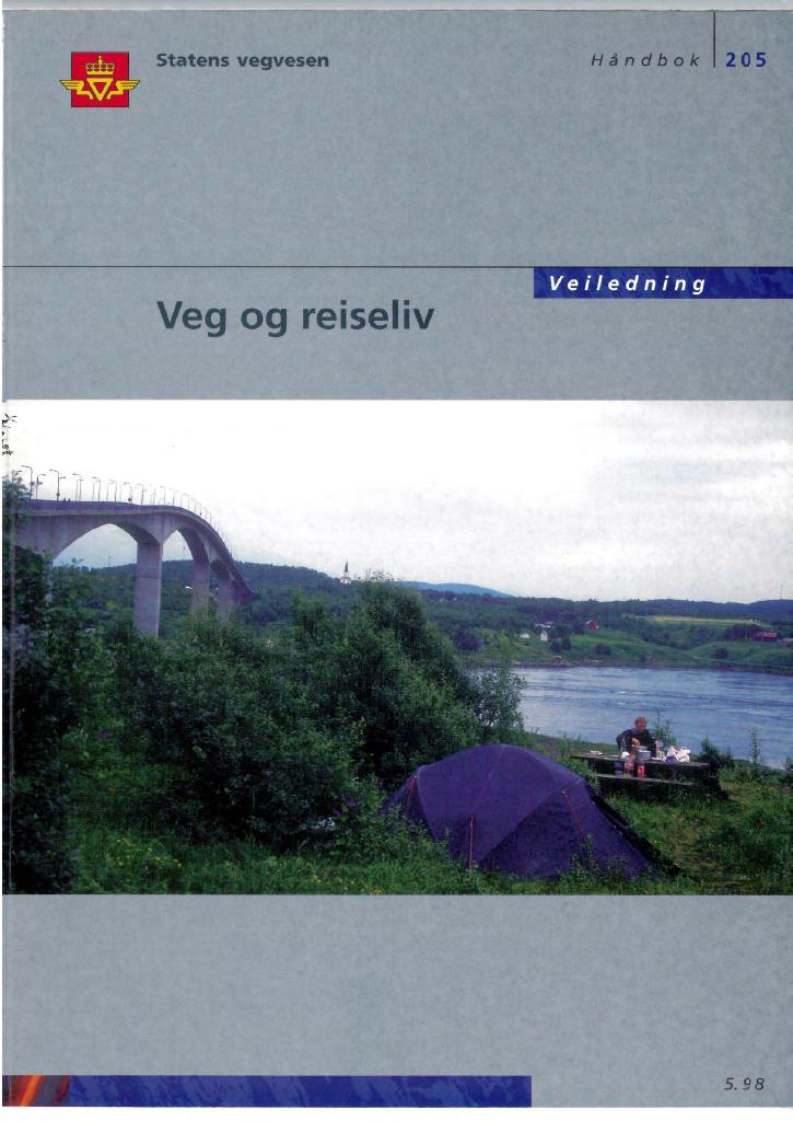 Forsiden av dokumentet Veg og reiseliv : veiledning [Håndbok 205]