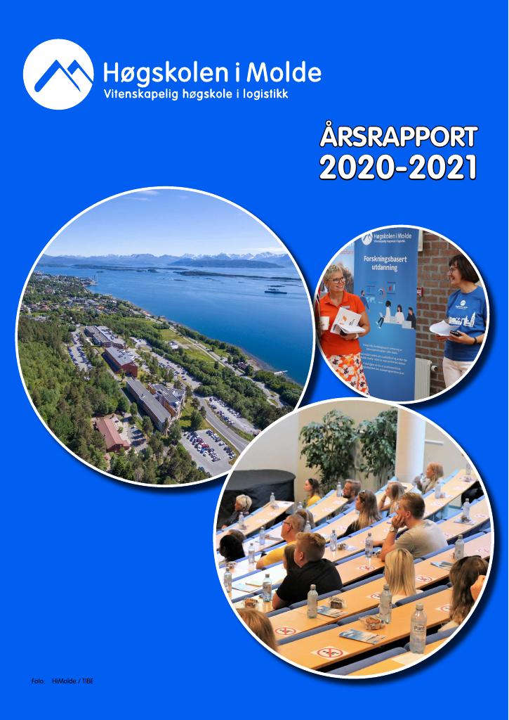 Forsiden av dokumentet Årsrapport Høgskolen i Molde, vitenskapelig høgskole i logistikk 2020