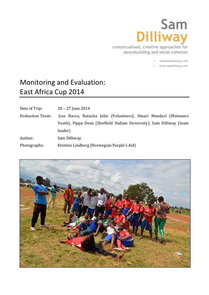 Forsiden av dokumentet Monitoring and Evaluation: East Africa Cup 2014
