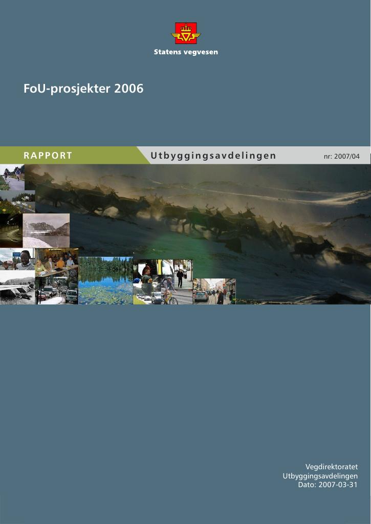 Forsiden av dokumentet FoU-prosjekter 2006: Utbyggingsavdelingen