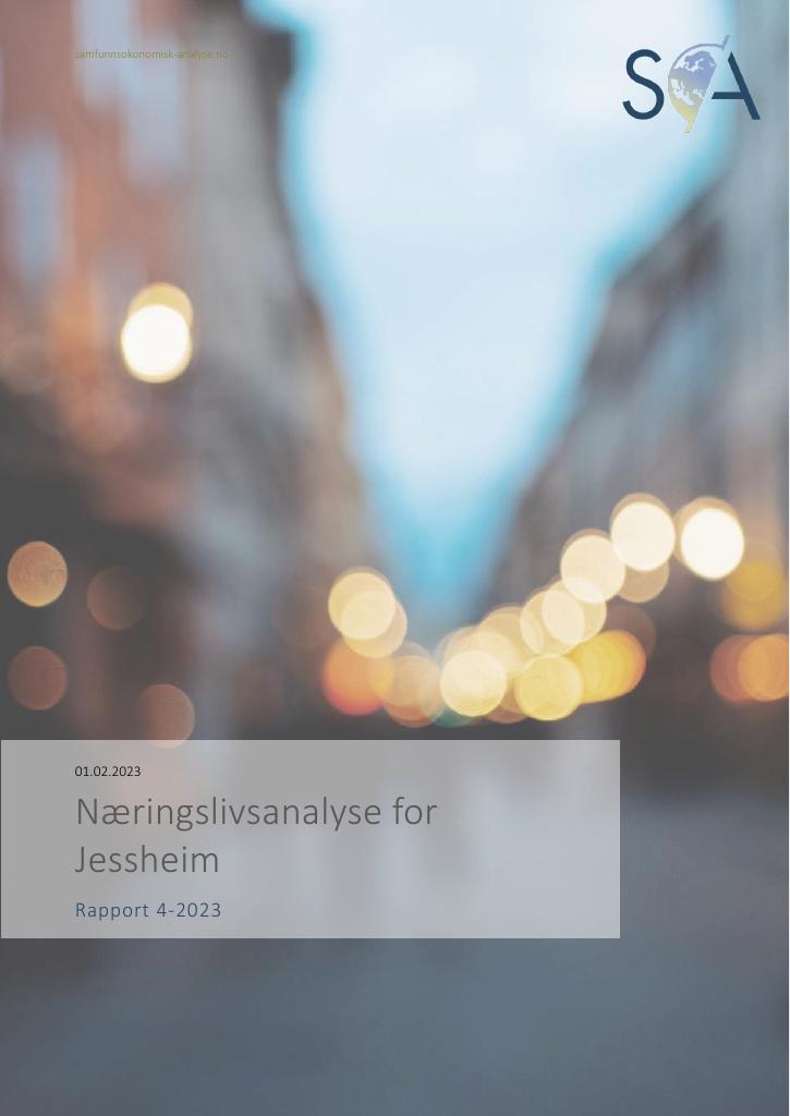 Forsiden av dokumentet Næringslivsanalyse for Jessheim
