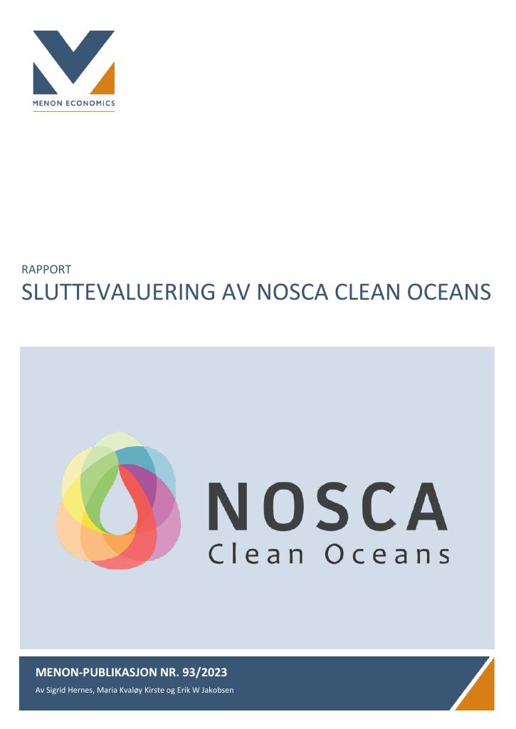 Forsiden av dokumentet Sluttevaluering av nosca clean oceans