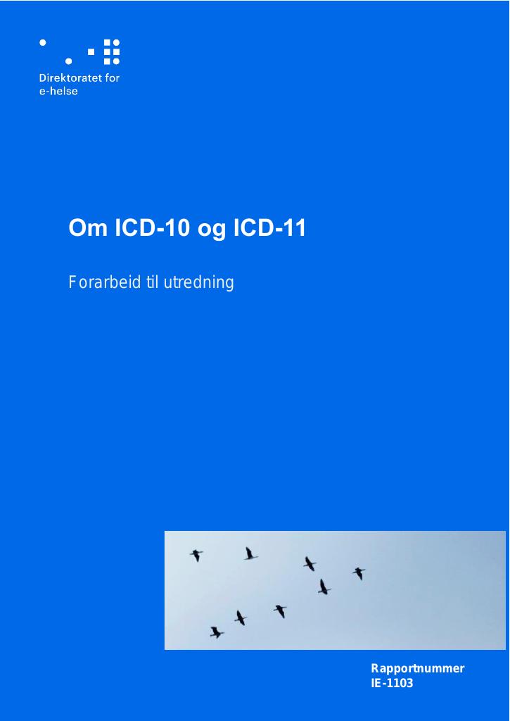 Forsiden av dokumentet Om ICD-10 og ICD-11