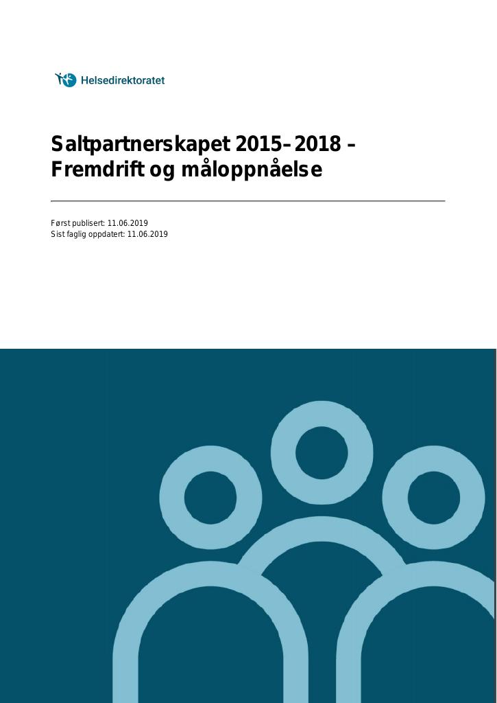 Forsiden av dokumentet Saltpartnerskapet 2015–2018 – Fremdrift og måloppnåelse