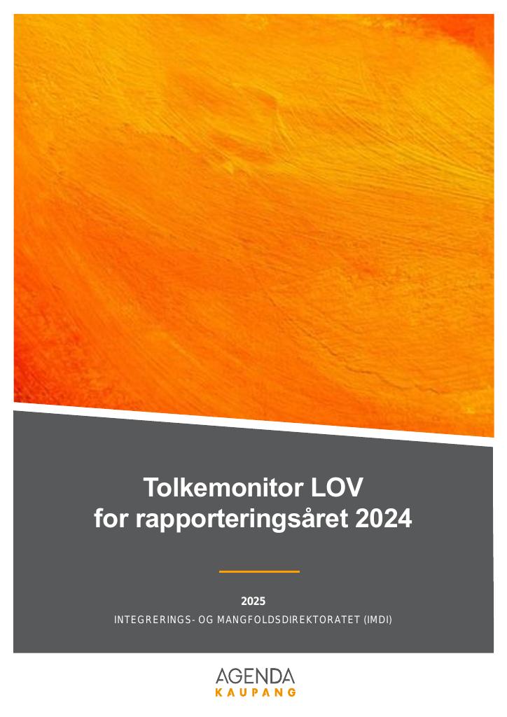 Forsiden av dokumentet Tolkemonitor LOV for rapporteringsåret 2024