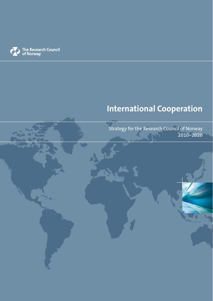 Forsiden av dokumentet Strategy for International Cooperation