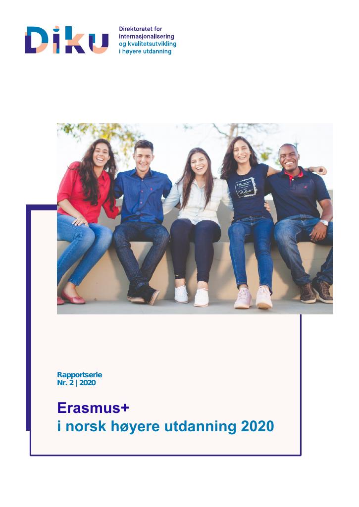 Forsiden av dokumentet Erasmus+ i norsk høyere utdanning 2020