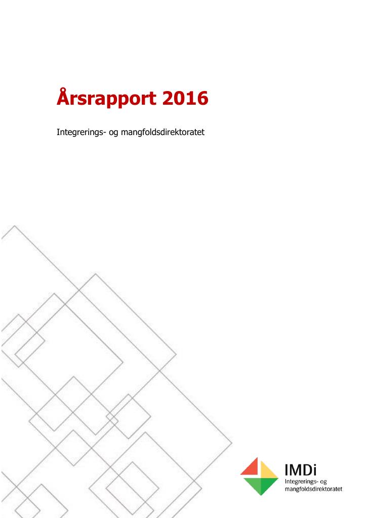 Forsiden av dokumentet Årsrapport Integrerings- og mangfoldsdirektoratet 2016
