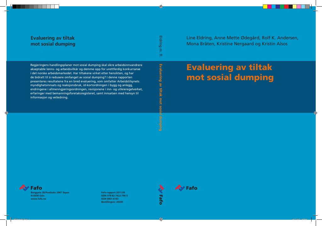 Forsiden av dokumentet Evaluering av tiltak mot sosial dumping