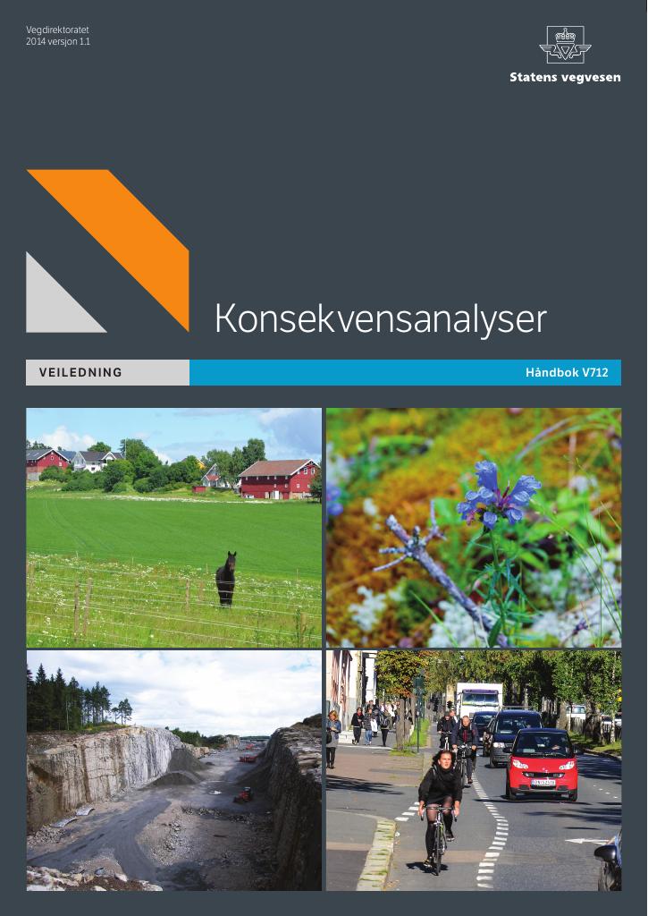 Forsiden av dokumentet Konsekvensanalyser: veiledning [Håndbok V712]