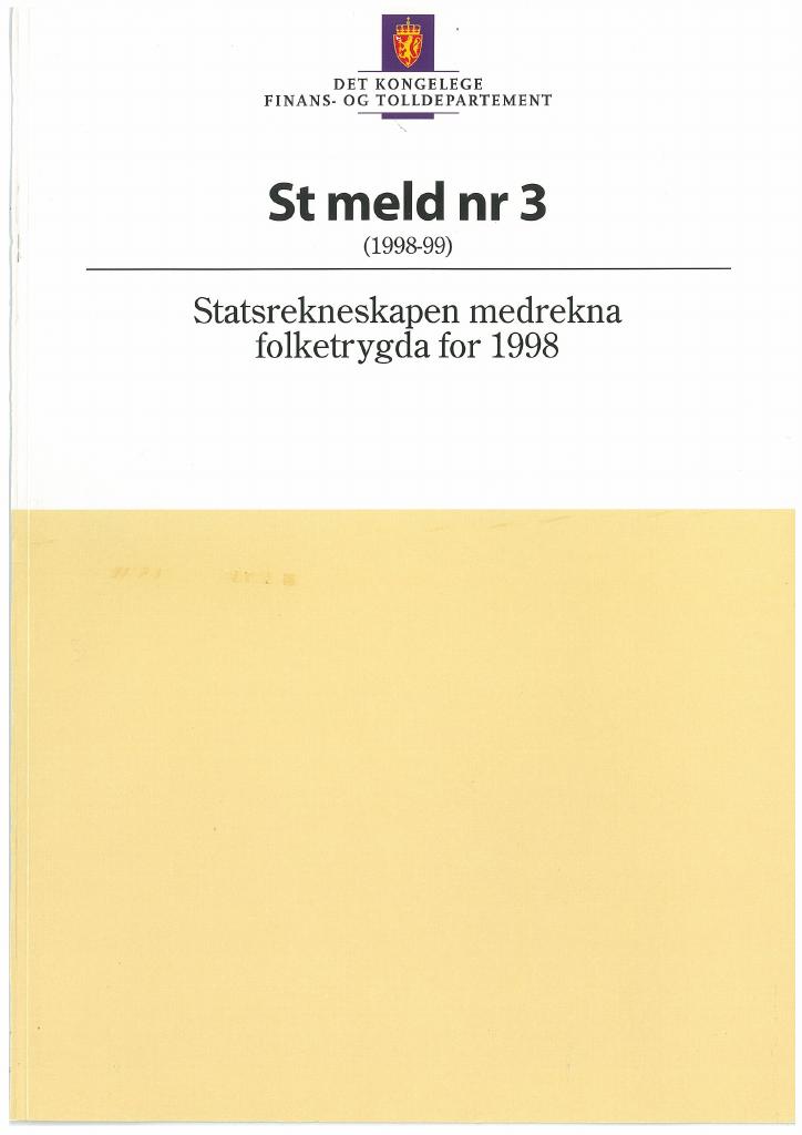 Forsiden av dokumentet St.meld. nr. 3 (1998-99)