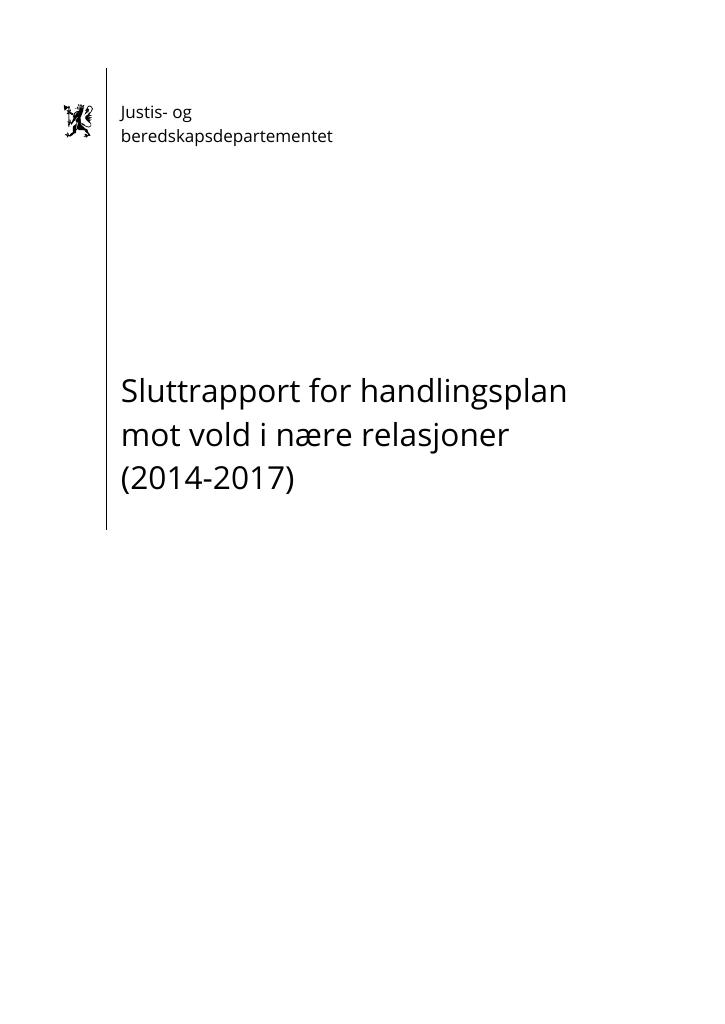 Sluttrapport For Handlingsplan Mot Vold I Nære Relasjoner (2014-2017 ...