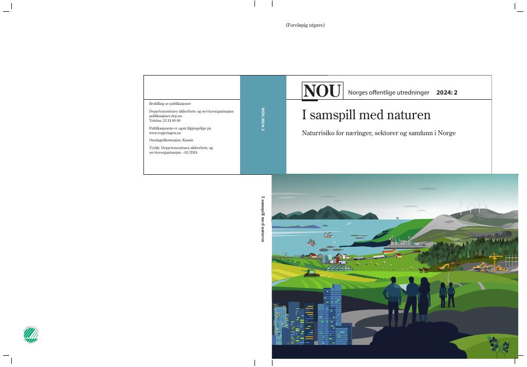 Forsiden av dokumentet NOU 2024: 2 - I samspill med naturen