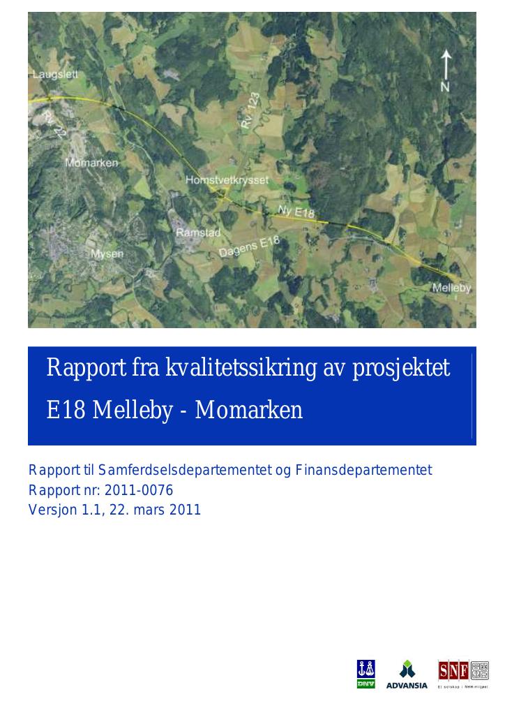 Forsiden av dokumentet E18 Melleby - Momarken