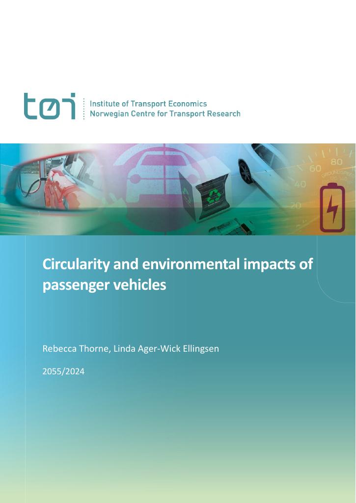Forsiden av dokumentet Circularity and environmental impacts of passenger vehicles