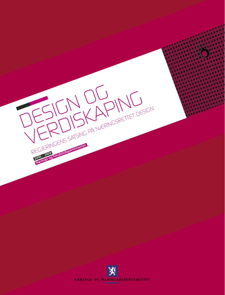 Forsiden av dokumentet Design og verdiskaping (pdf)