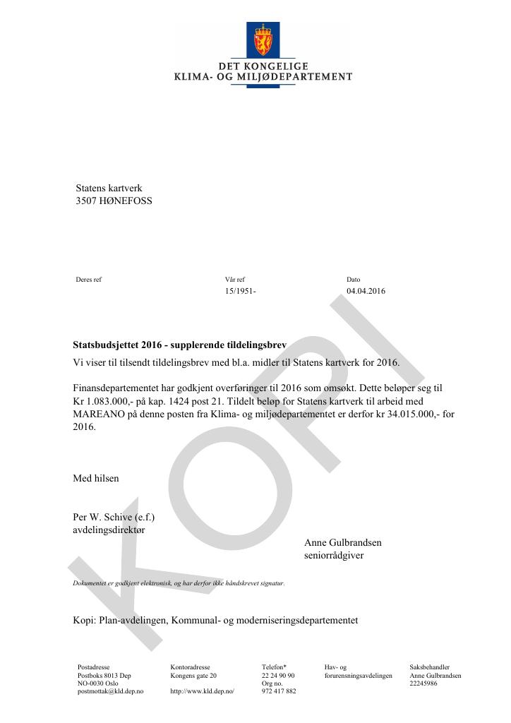 Forsiden av dokumentet supplerende brev april (pdf)