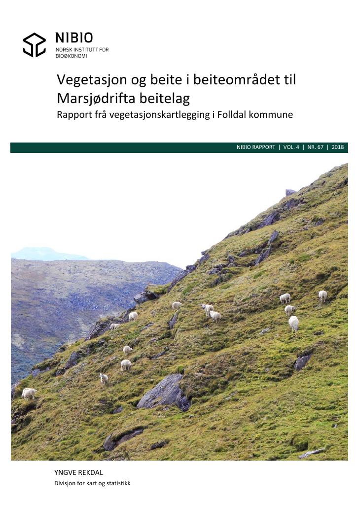 Forsiden av dokumentet Vegetasjon og beite i beiteområdet til Marsjødrifta beitelag