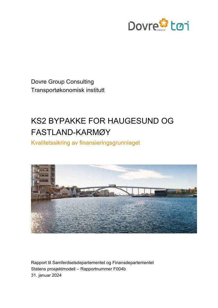 Forsiden av dokumentet KS2 Bypakke for Haugesund og Fastland-Karmøy