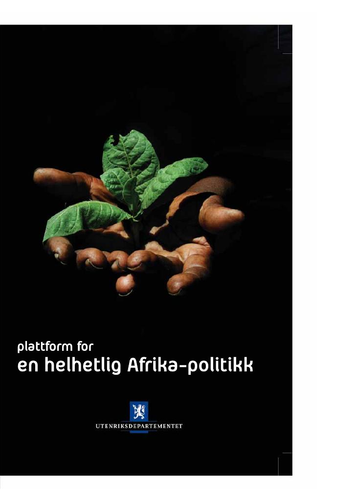 Forsiden av dokumentet Plattform for en helhetlig Afrika-politikk