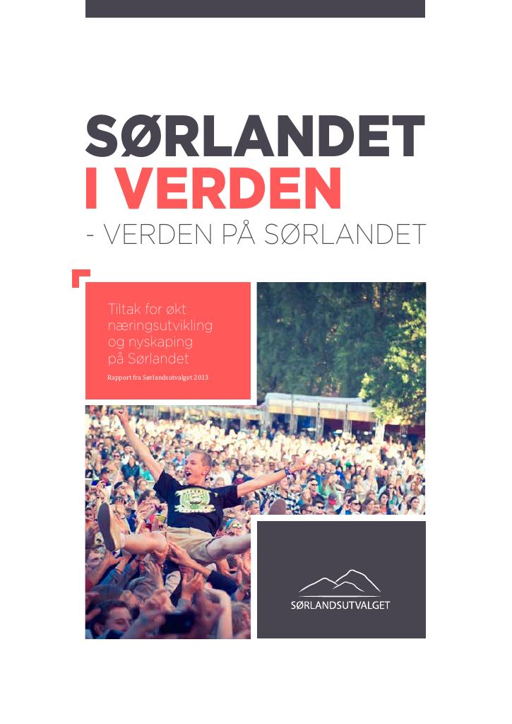 Forsiden av dokumentet Sørlandet i verden - verden på Sørlandet