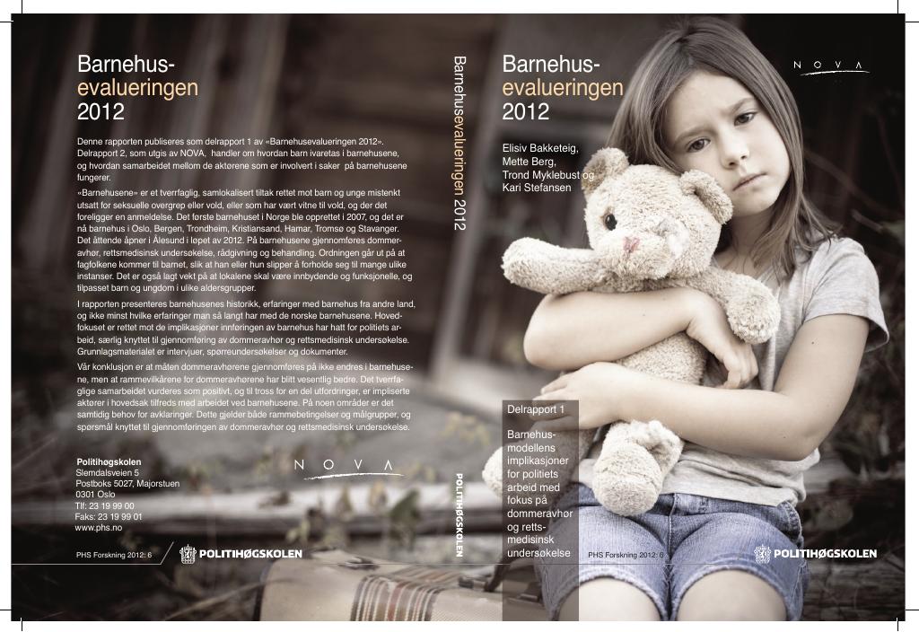 Forsiden av dokumentet Barnehusevalueringen 2012
