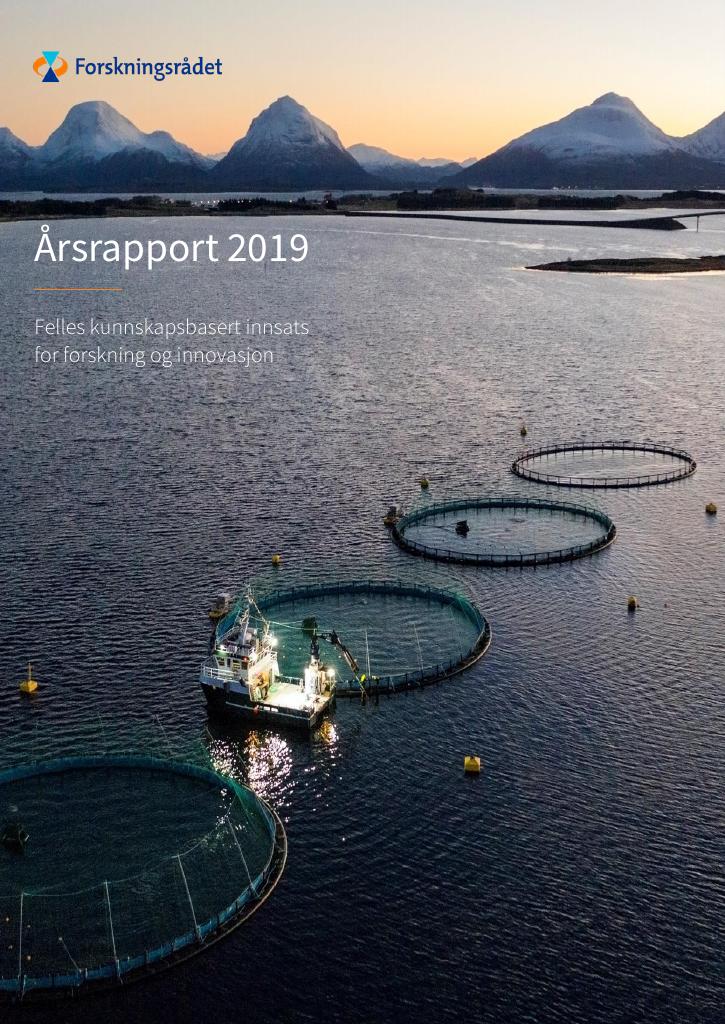Forsiden av dokumentet Årsrapport Norges forskningsråd 2019