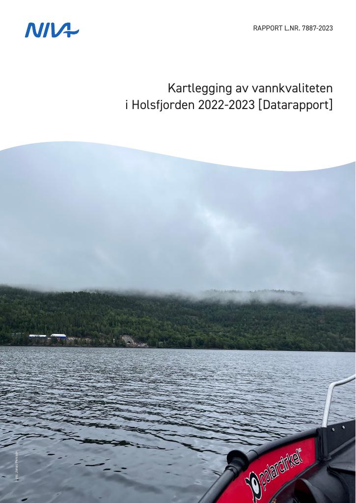 Forsiden av dokumentet Kartlegging av vannkvaliteten i Holsfjorden 2022-2023 [Datarapport]