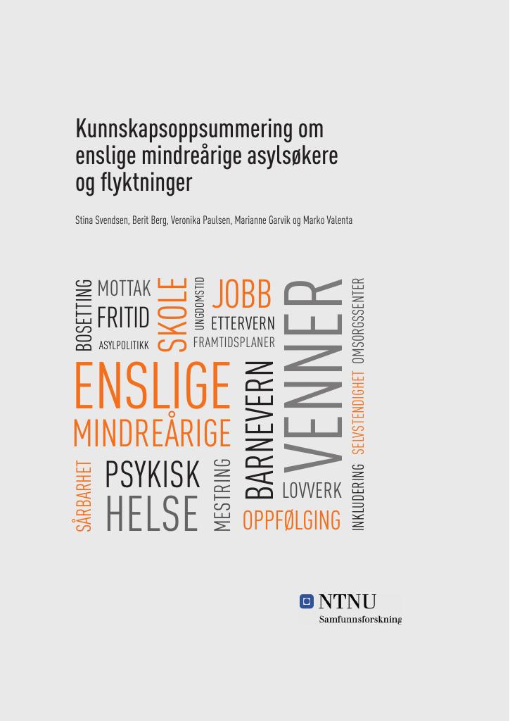 Forsiden av dokumentet Kunnskapsoppsummering om enslige mindreårige asylsøkere og flyktninger