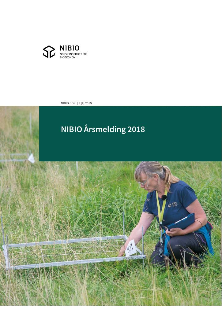 Forsiden av dokumentet NIBIO Årsmelding 2018