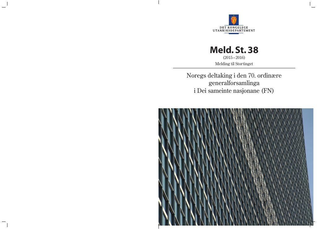 Forsiden av dokumentet Meld. St. 38 (2015–2016)