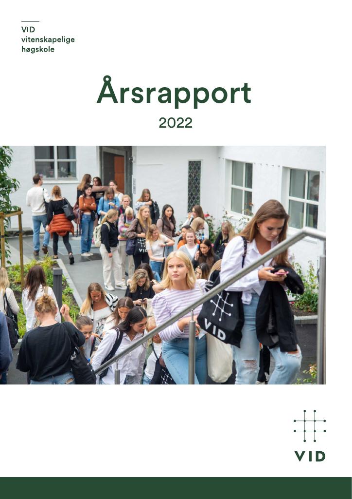 Forsiden av dokumentet Årsrapport VID vitenskapelige høgskole 2022