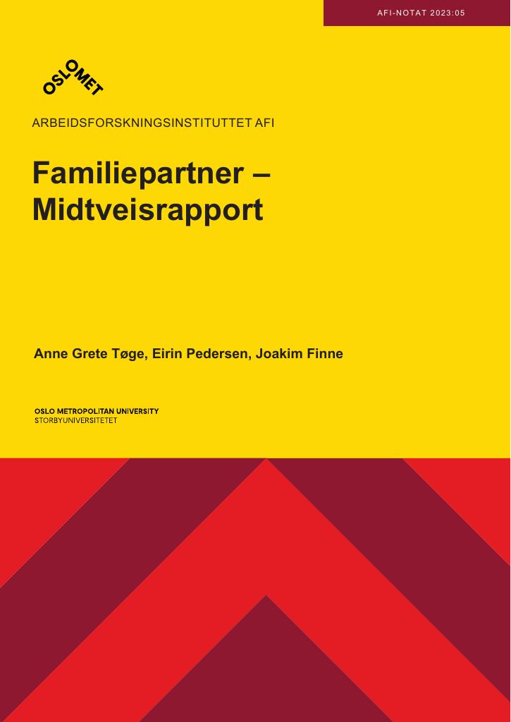 Forsiden av dokumentet Familiepartner – Midtveisrapport