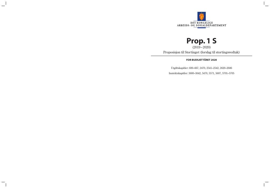Forsiden av dokumentet Prop. 1 S (2019–2020)
