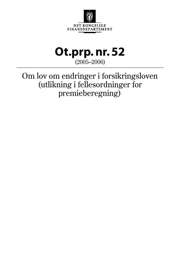 Forsiden av dokumentet Ot.prp. nr. 52 (2005-2006)
