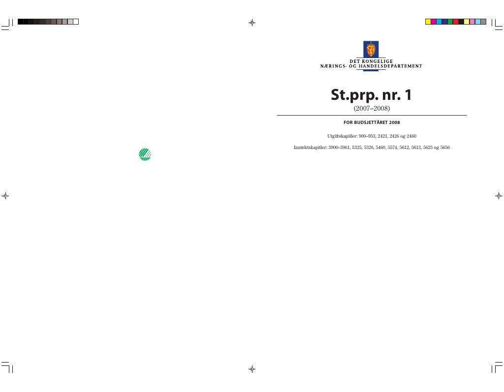 Forsiden av dokumentet St.prp. nr. 1 (2007-2008)