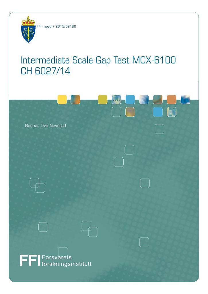 Forsiden av dokumentet Intermediate Scale Gap Test MCX-6100 CH 6027/14