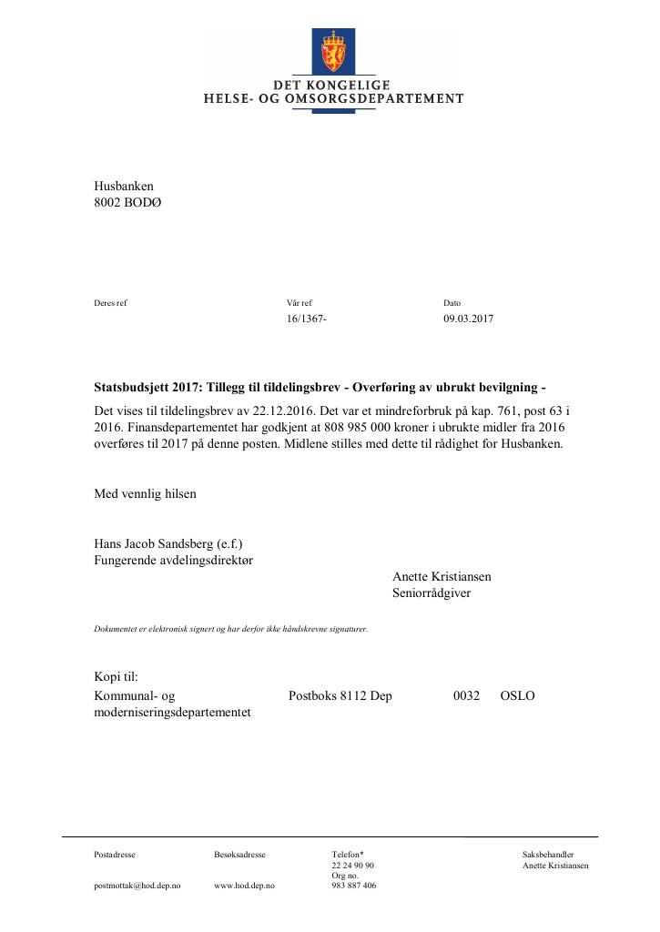 Forsiden av dokumentet supplerende 1 (PDF)