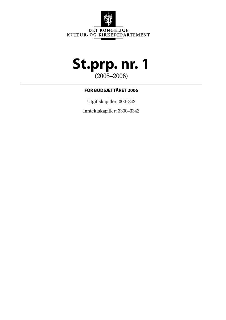 Forsiden av dokumentet St.prp. nr. 1 (2005-2006)