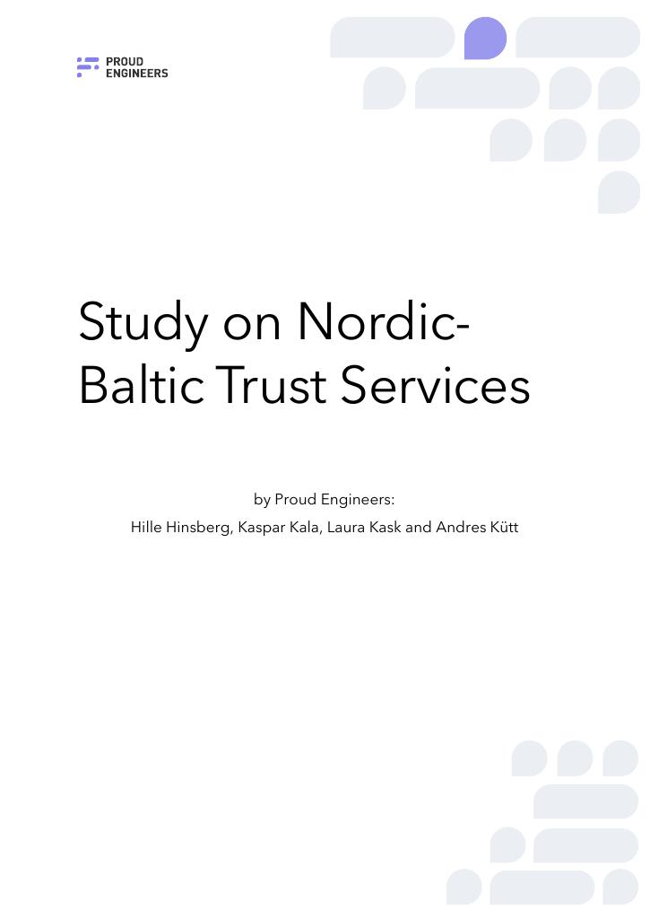 Forsiden av dokumentet Study on Nordic-Baltic Trust Services