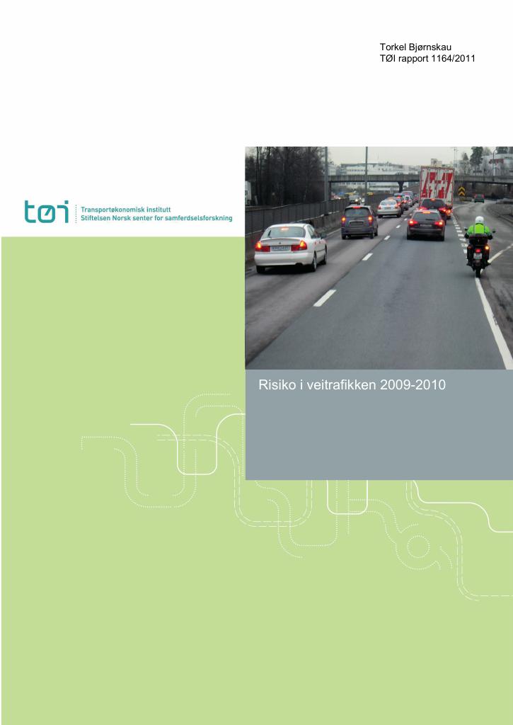 Forsiden av dokumentet Risiko i veitrafikken 2009-2010