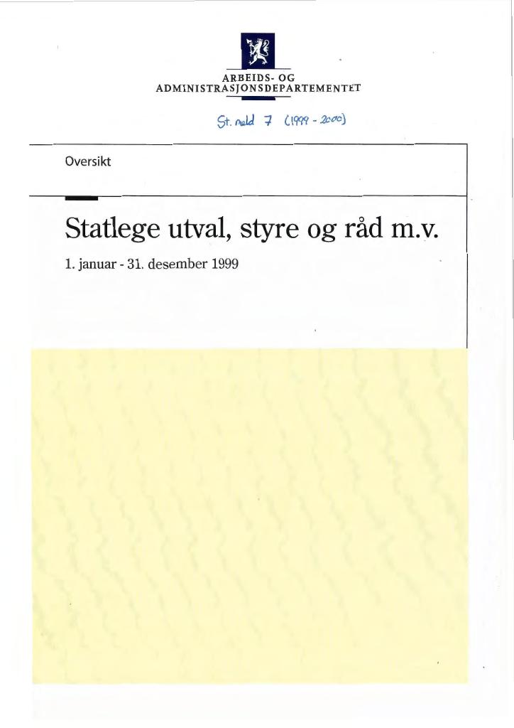 Forsiden av dokumentet Meld. St. 7 (1999–2000)