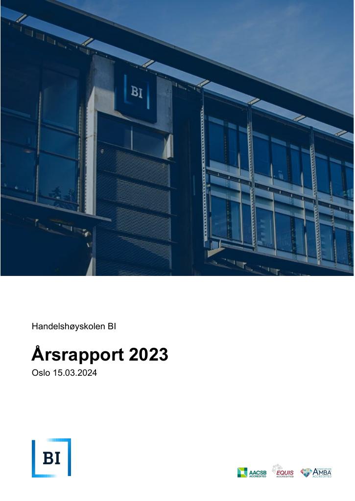 Forsiden av dokumentet Årsrapport Handelshøyskolen BI 2023