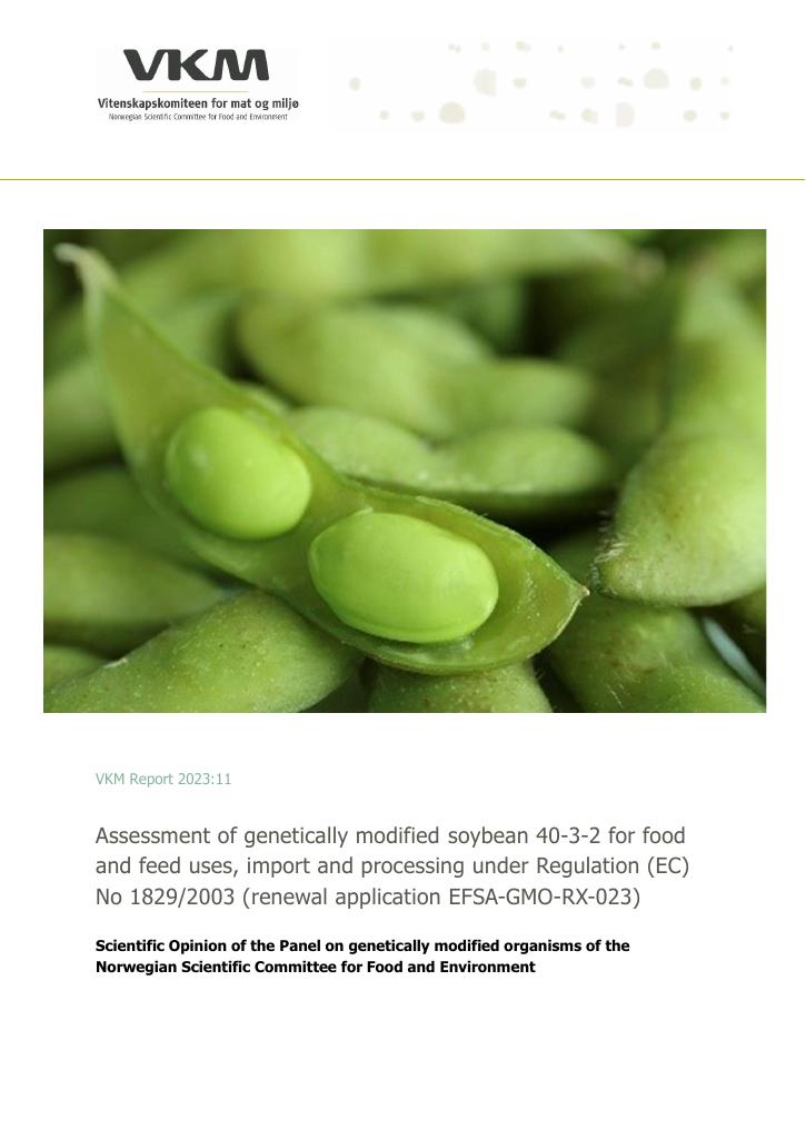 Forsiden av dokumentet Assessment of genetically modified soybean 40‐3‐2 for food and feed uses, import and processing under Regulation (EC) No 1829/2003 (renewal application EFSA-GMO-RX-023)