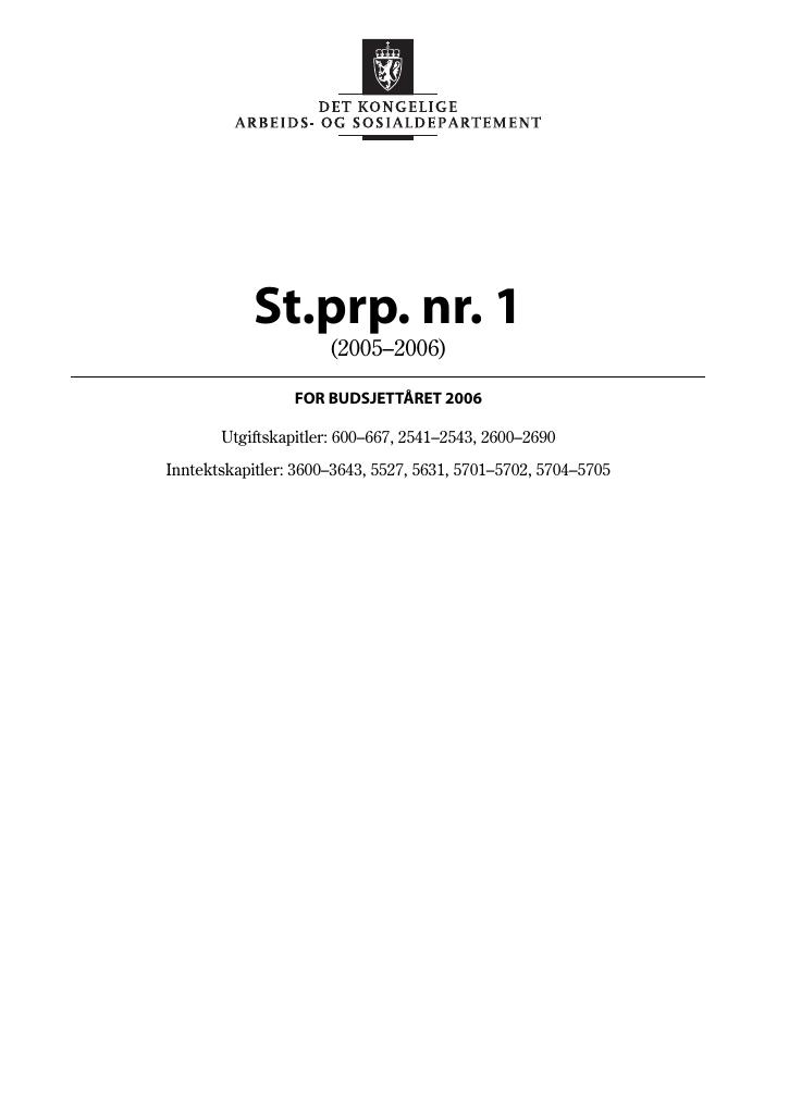 Forsiden av dokumentet St.prp. nr. 1 (2005-2006)