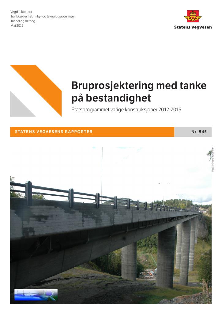 Forsiden av dokumentet Bruprosjektering med tanke på bestandighet