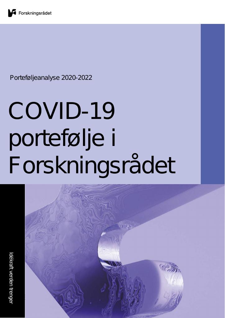Forsiden av dokumentet COVID-19 portefølje i Forskningsrådet