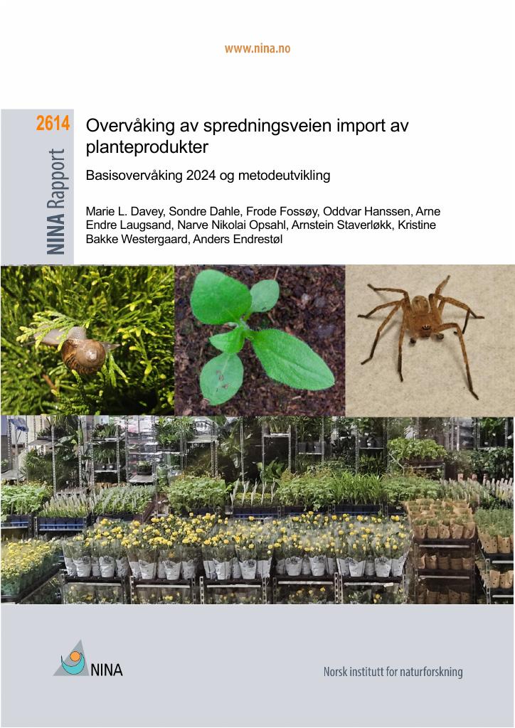 Forsiden av dokumentet Overvåking av spredningsveien import av planteprodukter