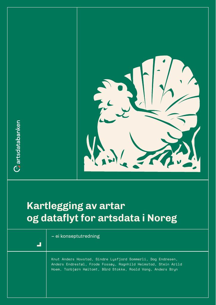 Forsiden av dokumentet Kartlegging av artar og dataflyt for artsdata i Noreg